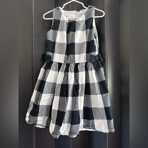 Stylish Black and White Checkered Kids Dress